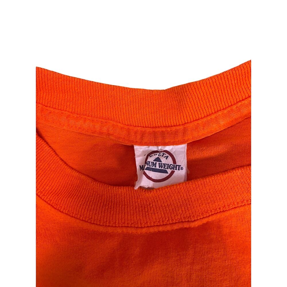 Vintage Y2K Halloween Shirt Womens  Orange Spooky Graphic Delta Magnum Weight - Picture 3 of 4
